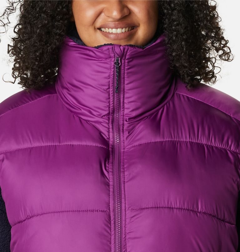 Jacheta Columbia Leadbetter Point Sherpa Hibrid Dama Violet | Plus Size DM7M9A1Z8